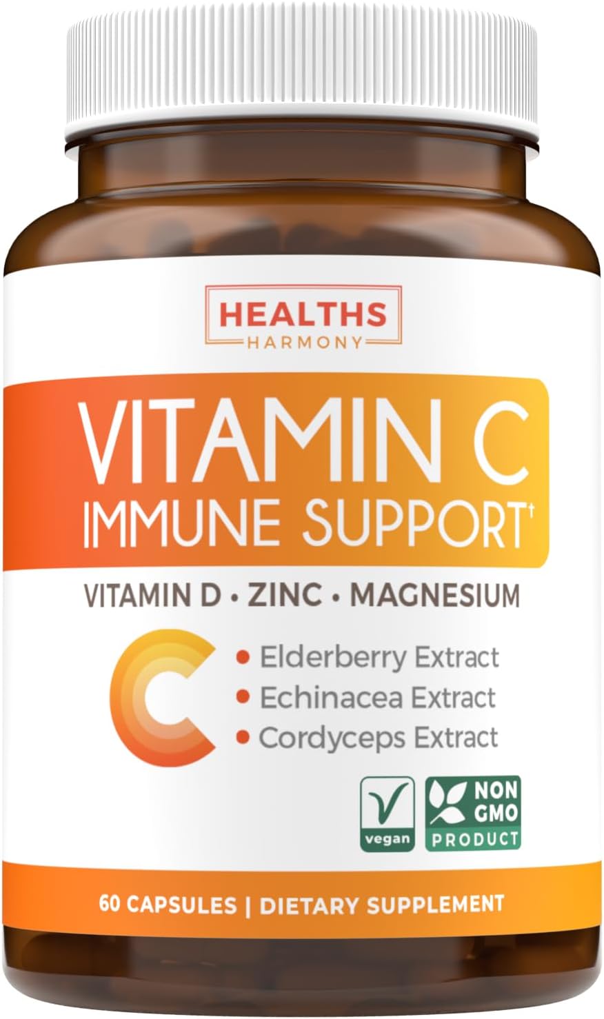 Vitamin C Immune Support Supplement - Immune Boost Blend with Elderberry Vitamin C and Zinc for Daily & Seasonal Support - Magnesium Zinc Vit C & D