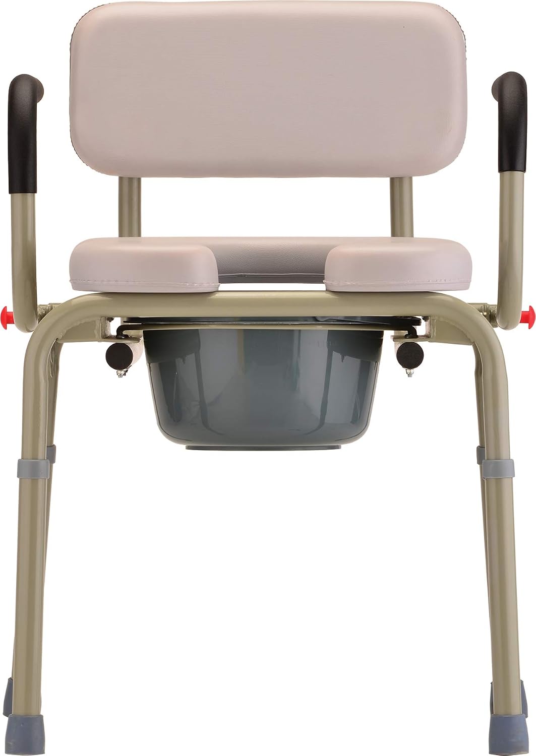 NOVA Medical Products Drop Arm Commode with Padded Seat and Back, Drop Down Arms for Easy Transfer