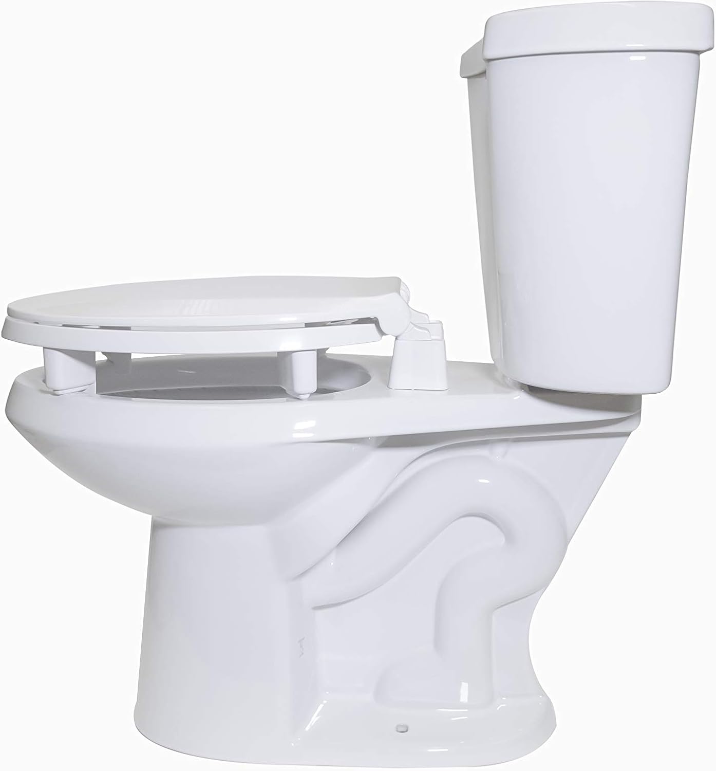 Centoco 3 inch Raised Toilet Seat for Seniors, Elongated, White | Closed Front, Cover, Plastic, 3L800STS-001, Made in the USA