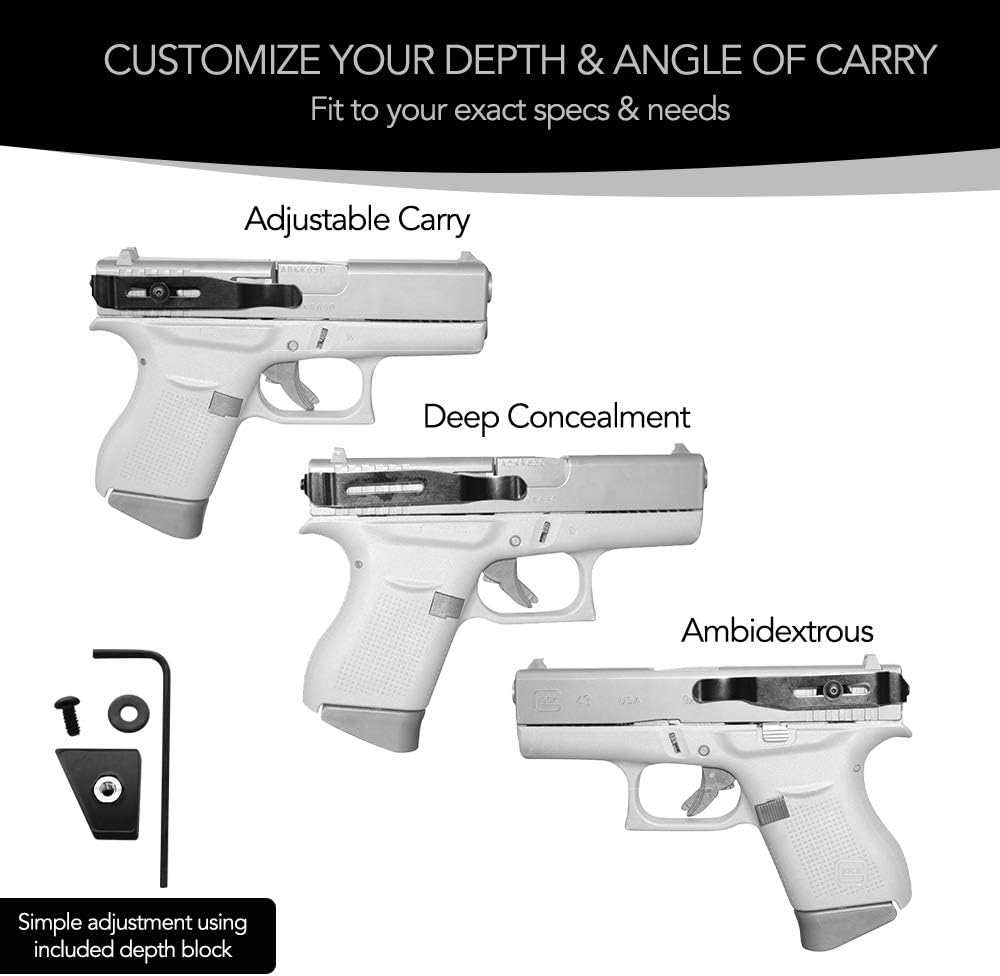 ClipDraw Gun Clip, Low Profile Slim Concealed Carry Easy Install American Made