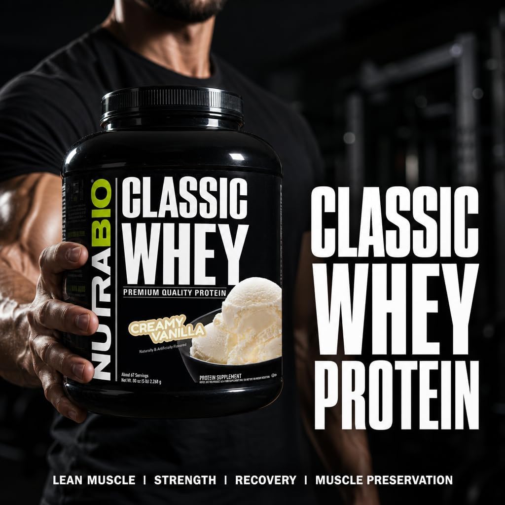 NutraBio Classic Whey Protein Powder- 25G of Protein Per Scoop - No Fillers, Artificial Colors, Preservatives - Chocolate Milkshake, 2 Pounds