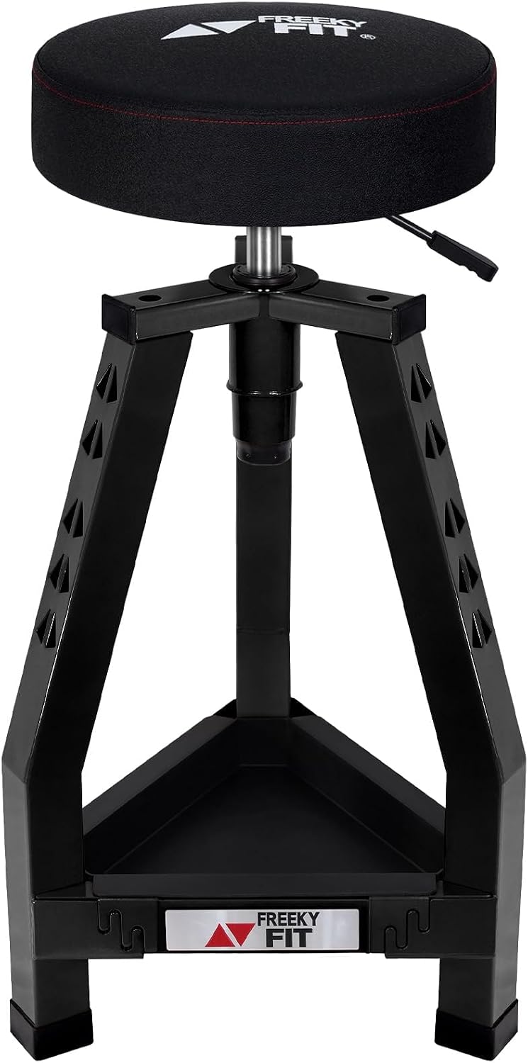 Adjustable Shop Stool,Garage Mechanic Stool Chair,Work Seat for Workshop, Adjustable Height, 360° Swivel Padded Square Seat,Tool Storage, 350 LBS Capacity, Heavy Duty, Blue