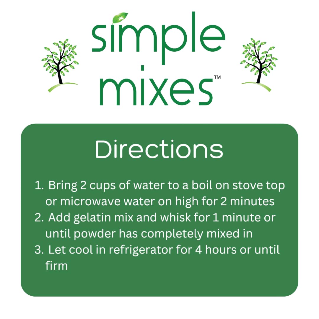 Simple Mixes Natural Gelatin Dessert, Lime, Kosher, 6 Pack of 3.1 oz each