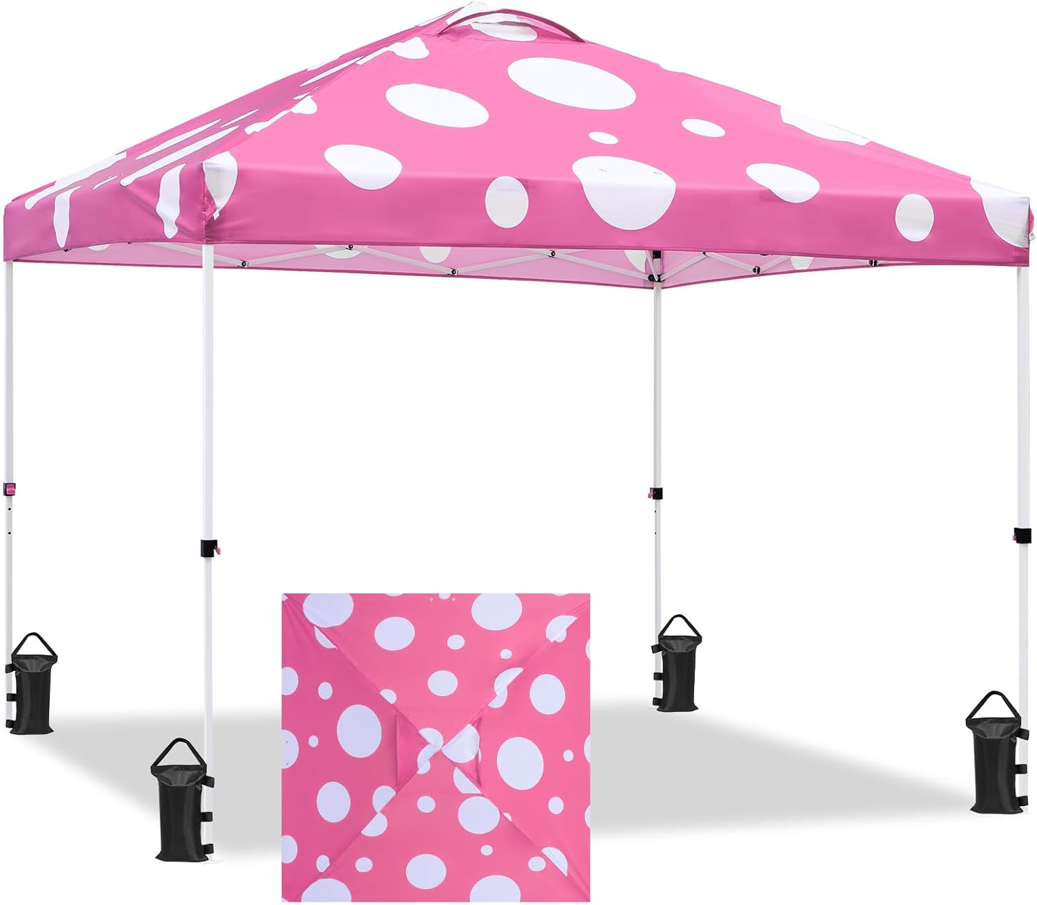 EAGLE PEAK 10x10 Pop Up Canopy Tent Easy Up Canopy Outdoor, White | Patented PeakPush™ Center Lock, 1 Person Setup Portable Pop Up Tent, Beach, Markets, Camping Sport Events, Wheeled Carry Bag