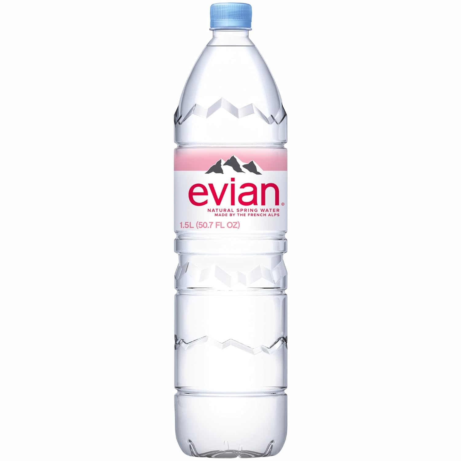 evian Natural Spring Water, 750 ml (25.36 fluid ounce) Water Bottle with Sports Cap, 12 Pack