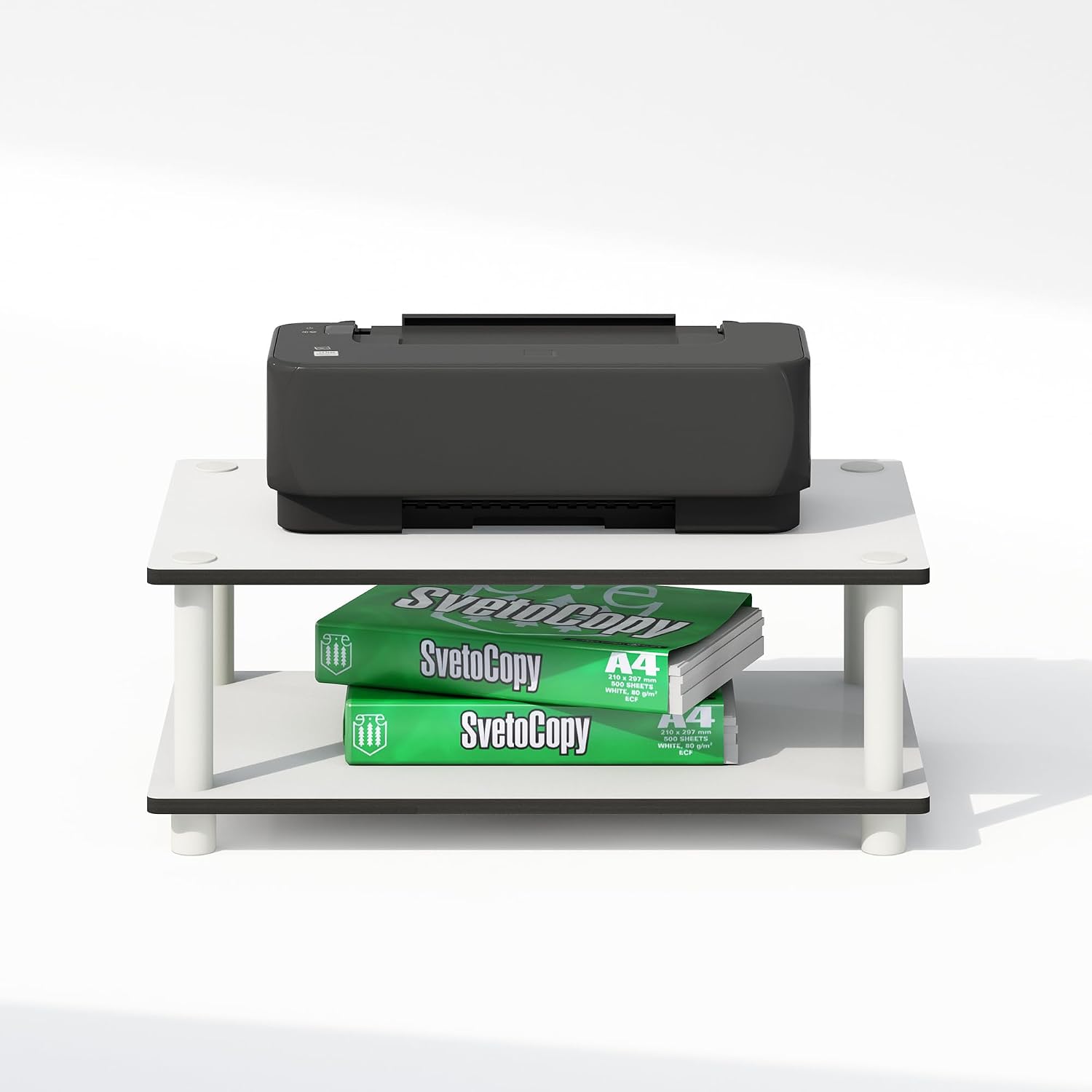Furinno Turn-S-Tube No Tools 3-Tier Entertainment TV Stands, Dark Cherry and Black