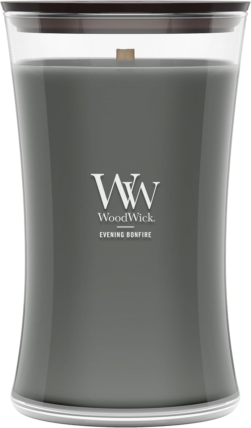 WoodWick Fireside Holiday Candle Gifts for Women and Men, 9.7 oz Medium Hourglass Candle with Crackling Wick