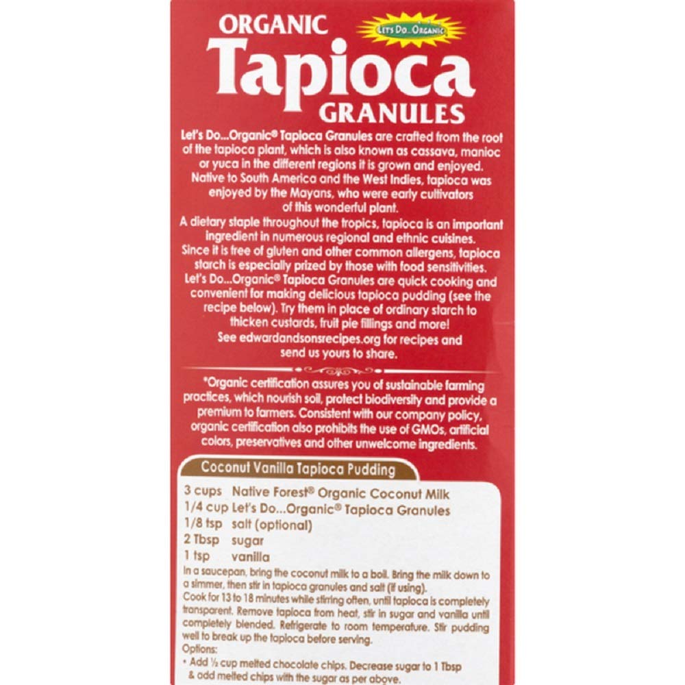Let's Do Organic Tapioca Granules, Instant Tapioca - 6 Oz (Pack of 1) | Instant Pudding Mix