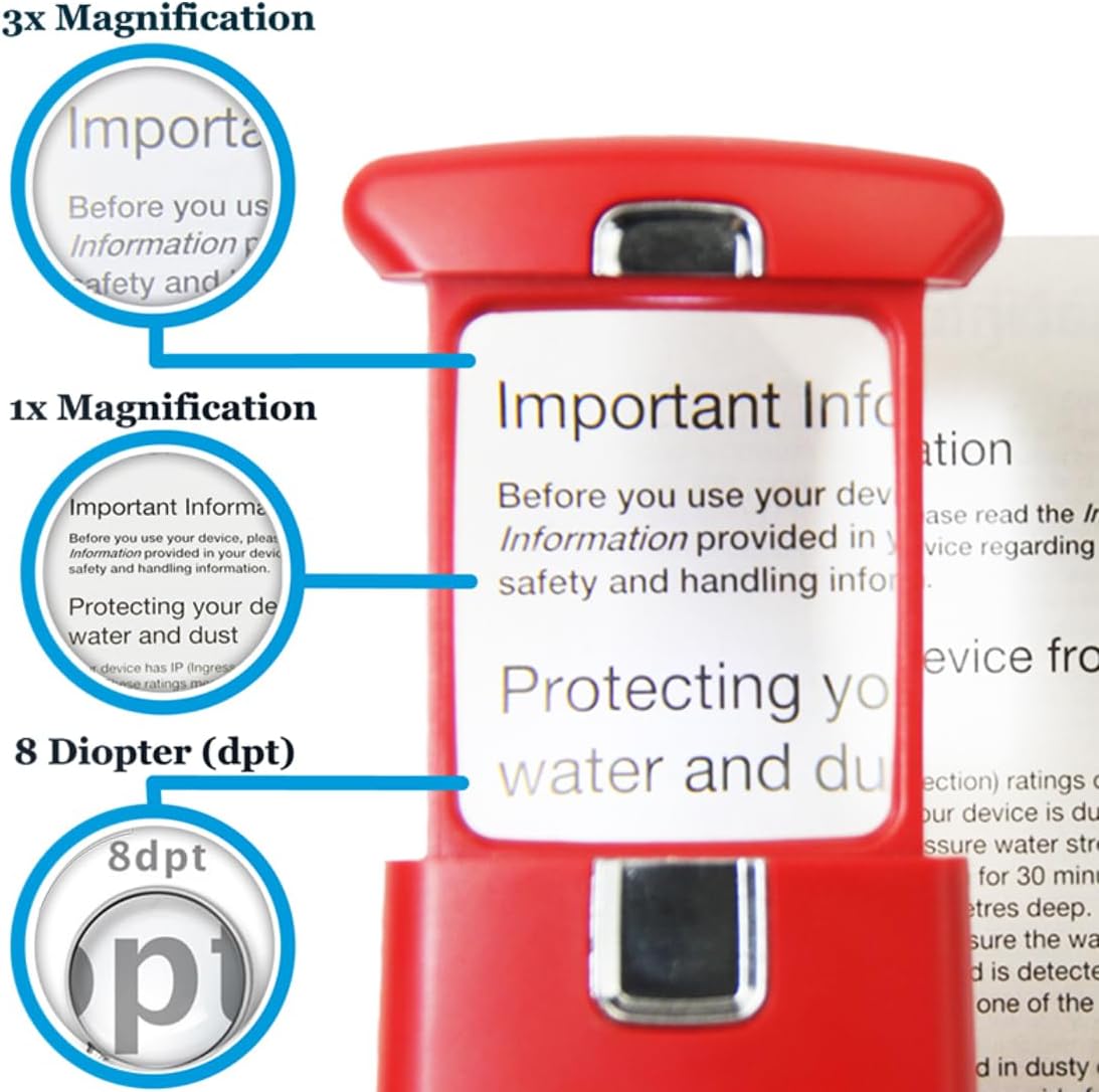 Small Pocket Magnifying Glass 3.0X with LED Light for Reading; Lighted Hand Held Coin Loupe; Mini Magnify Lens; Gifts for Seniors