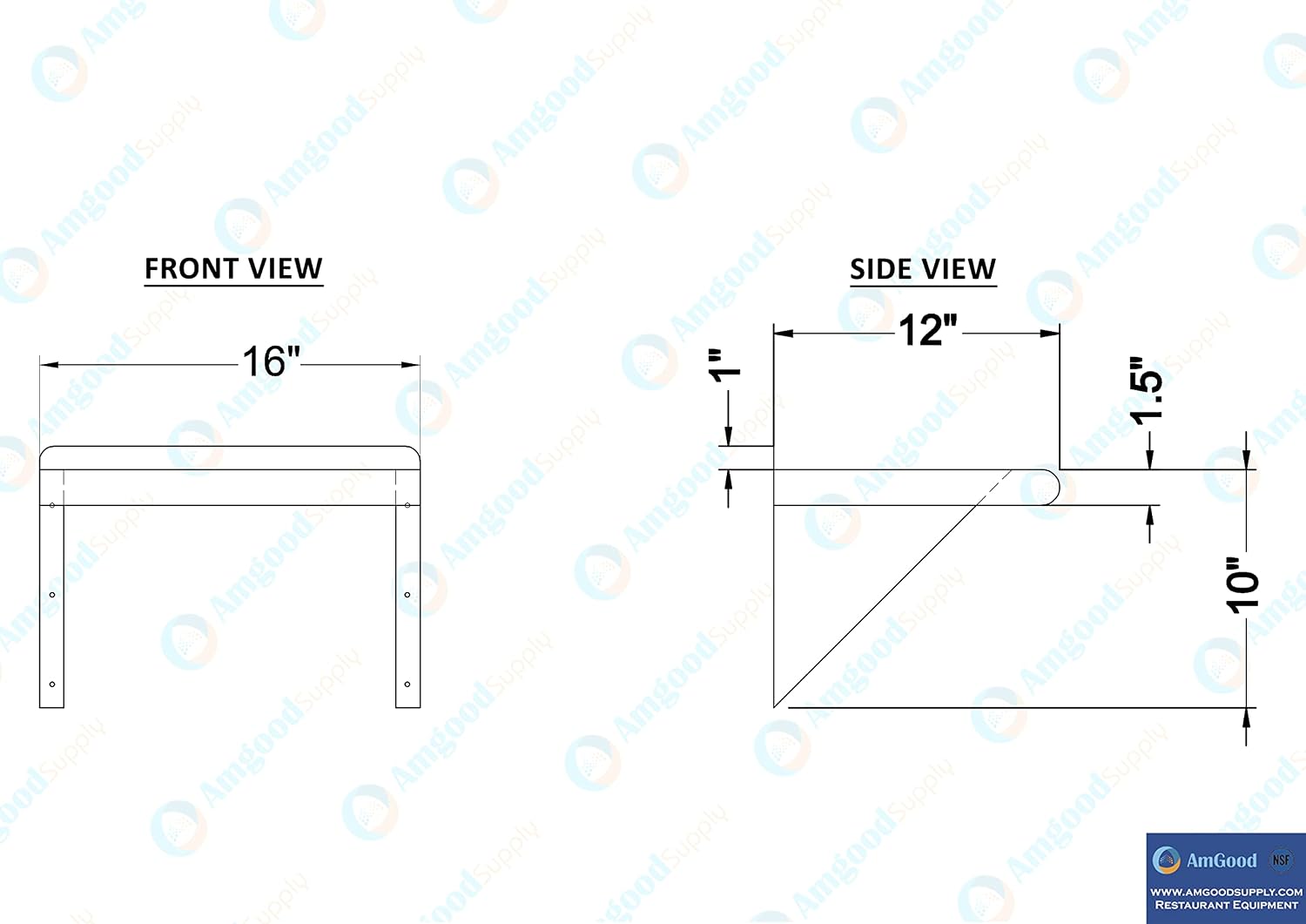 AmGood 24" Long X 18" Deep Stainless Steel Wall Shelf | NSF Certified | Appliance & Equipment Metal Shelving | Kitchen, Restaurant, Garage, Laundry, Utility Room