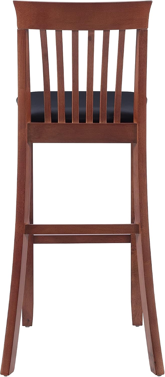 Linon Torino Collection Craftsman Counter Stool, 17.25"W x 19.5"D x 37"H, Black