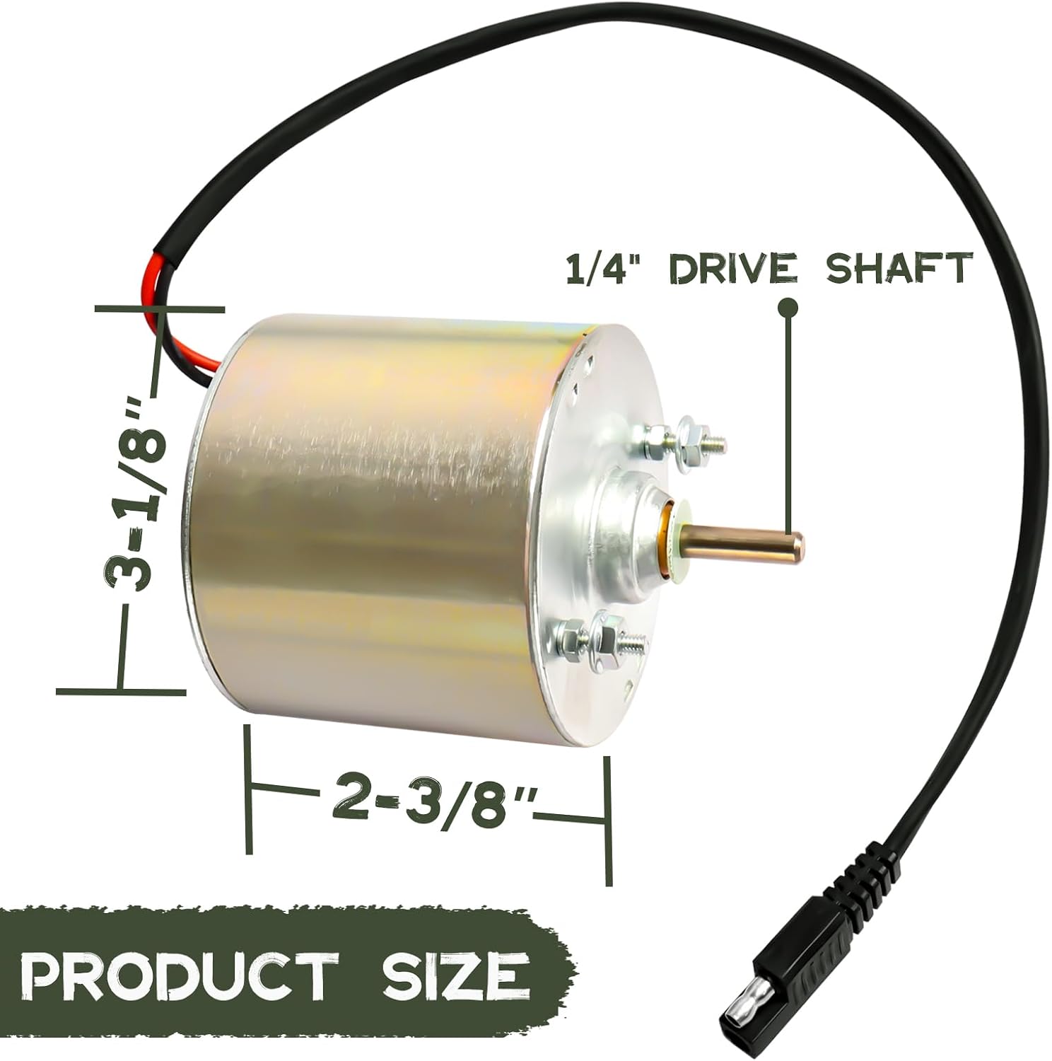 Highwild 12V Deer Feeder Motor Spinner Drive Kit, Universal Replacement Heavy-Duty 1/4" Shaft Motor for Game feeders, Hunting Feeders, Corn feeders