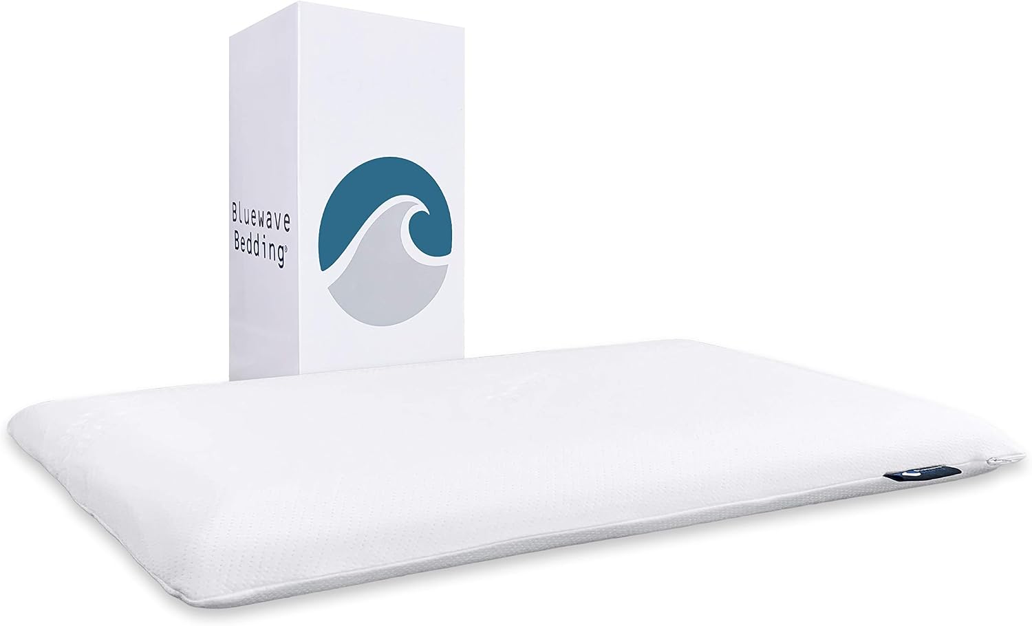 Bluewave Bedding Hyper Slim Gel Memory Foam Pillow for Stomach and Back Sleepers - Thin