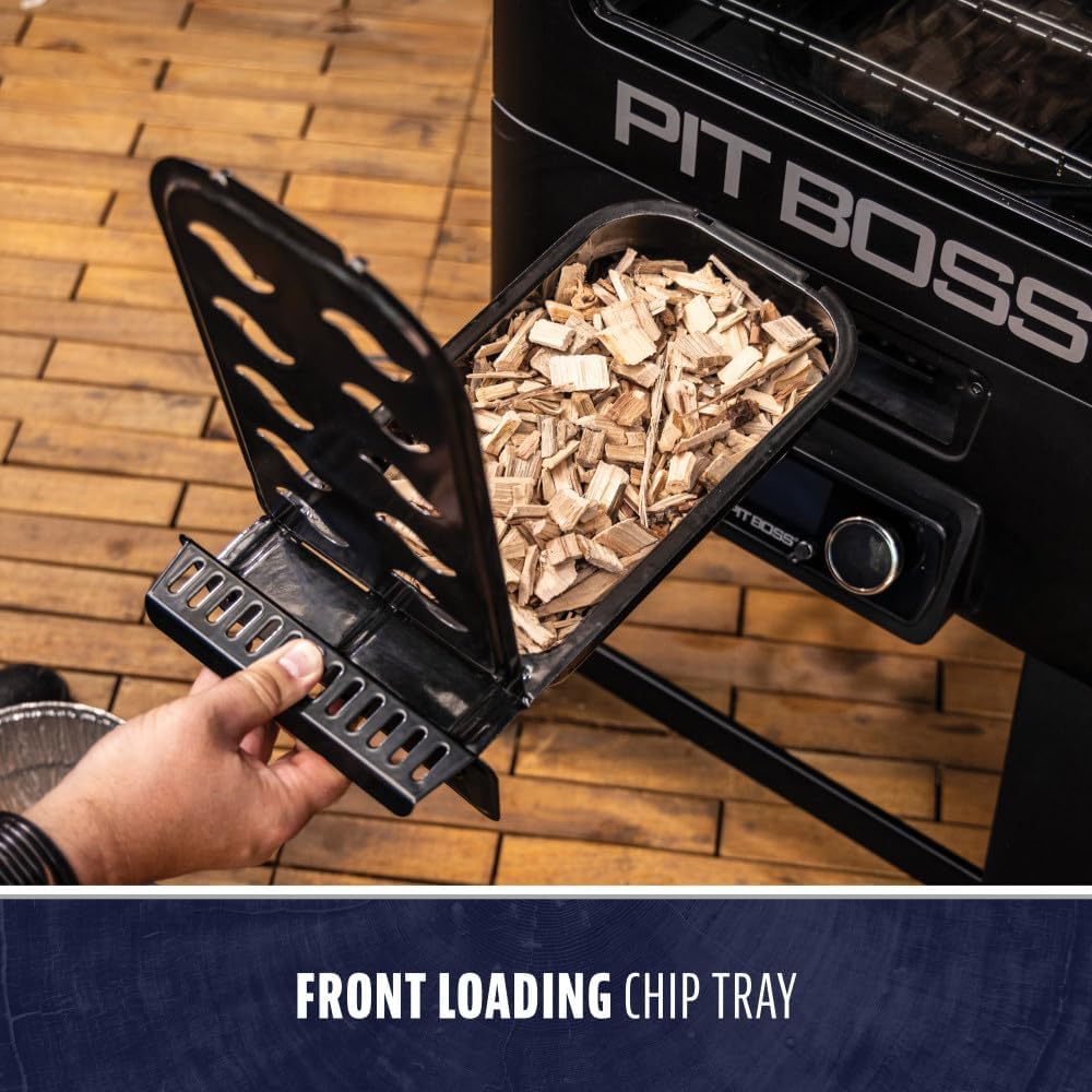 Pit Boss 4-Series WiFi & Bluetooth Digital Vertical Smoker with LCD Digital Controller and Wood Chip Tray, 1, 320-Sq. In. 6-Rack Cooking Space