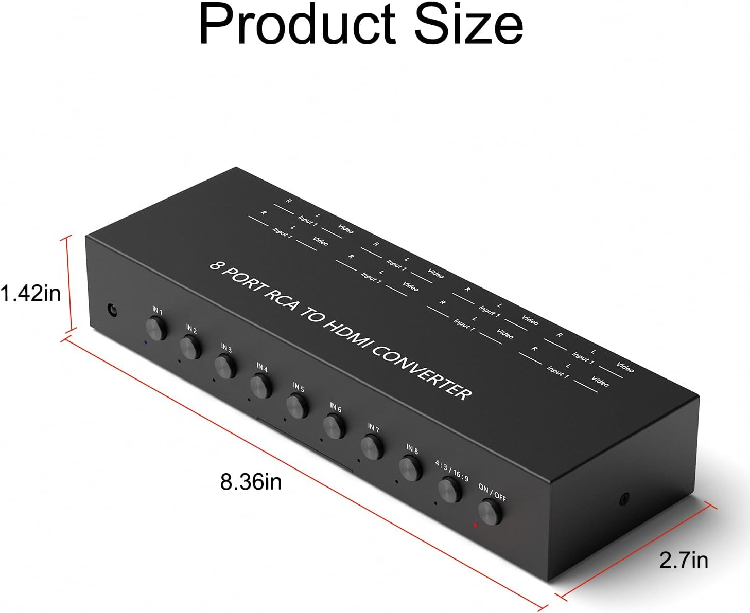 4Port AV to HDMI Converter, 4Port AV to HDMI Switcher with IR Remote