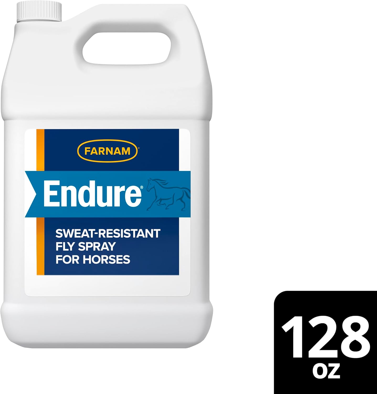 Farnam Endure Fly Spray for Horses, Sweat-Resistant, 128 oz, Gallon Refill