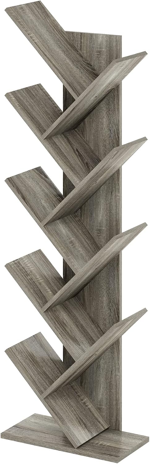 Furinno LUDER Book Shelf, 5-Cube Bookshelf, Reversible Bookcase, 9.4 x 19.5 x 31.5, Easy Assembly, for Living Room, Bedroom, Home Office, White