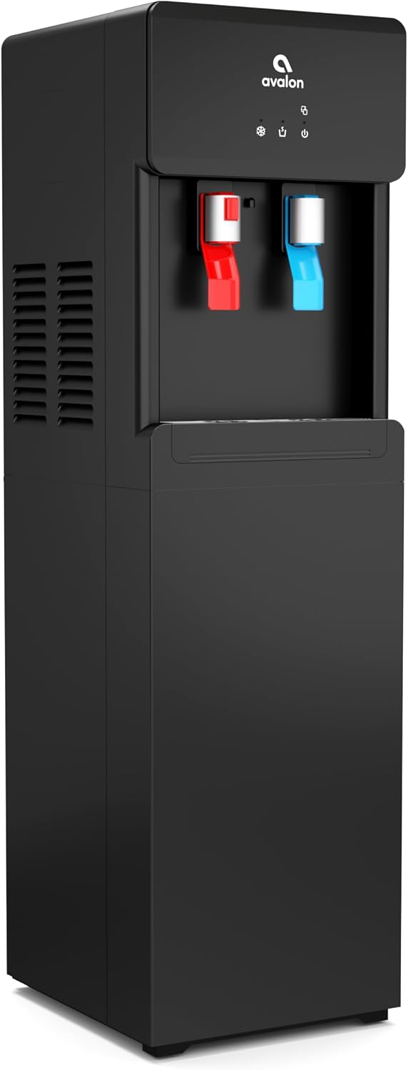 Avalon A6BLWTRCLRBLK Touchless Bottom Loading Cooler Dispenser-Hot & Cold Water, Child Safety Lock, Innovative Slim Design
