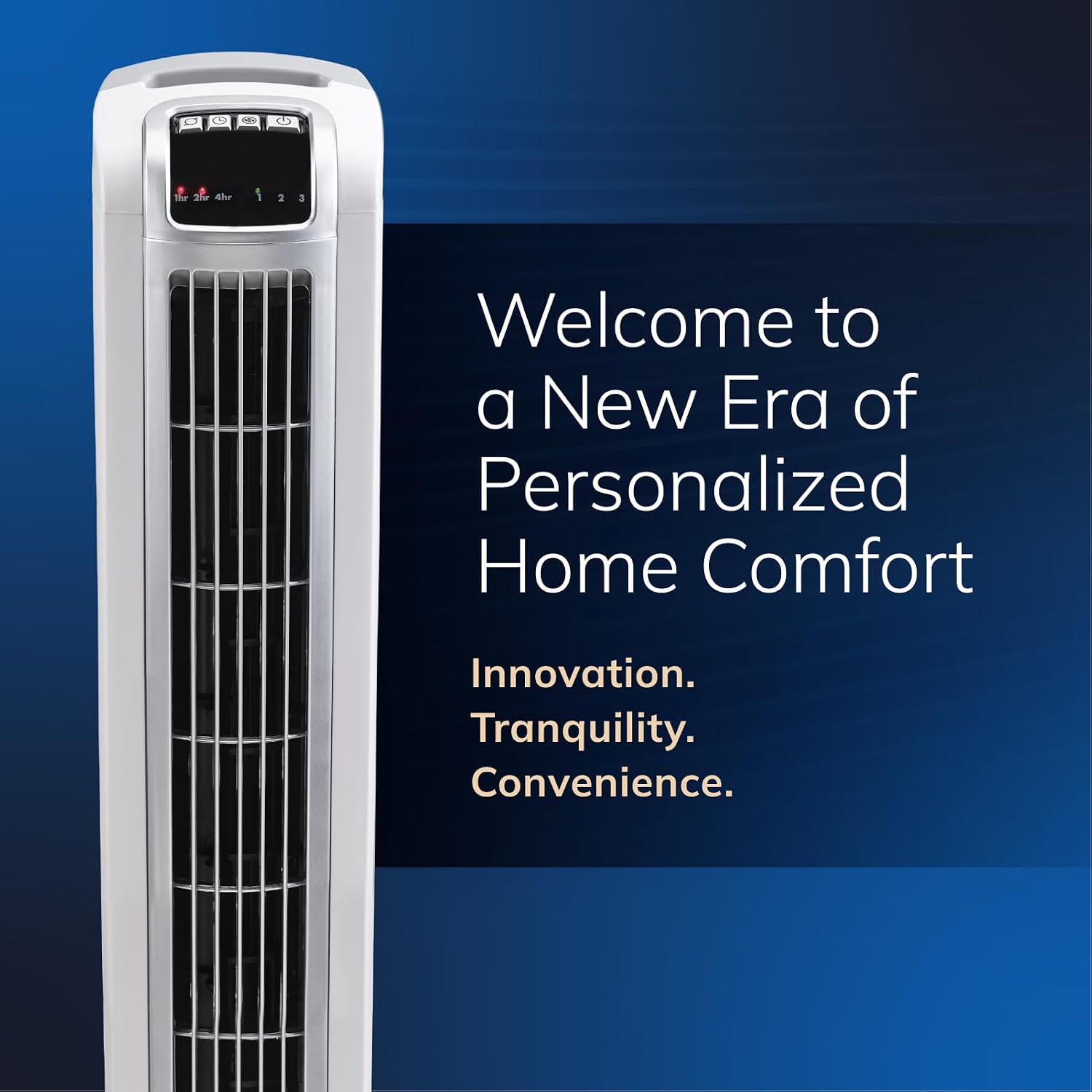 Lasko Oscillating Tower Fan with Remote Control - 36" - 2510 - White | Timer, Quiet Standing Fan for Bedroom, Office, and Home, 3 Speeds, Powerful Cooling Air