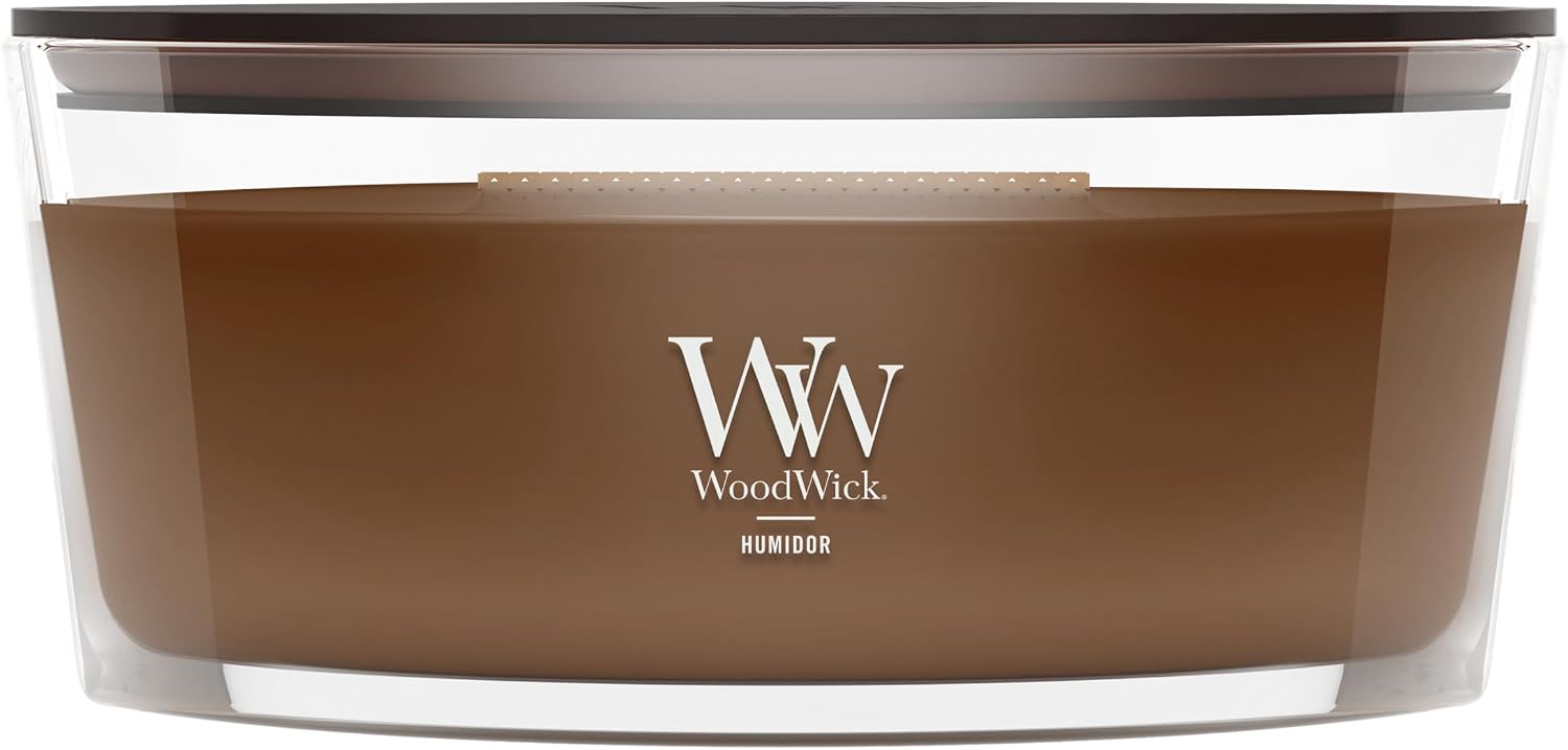 WoodWick Fireside Holiday Candle Gifts for Women and Men, 9.7 oz Medium Hourglass Candle with Crackling Wick