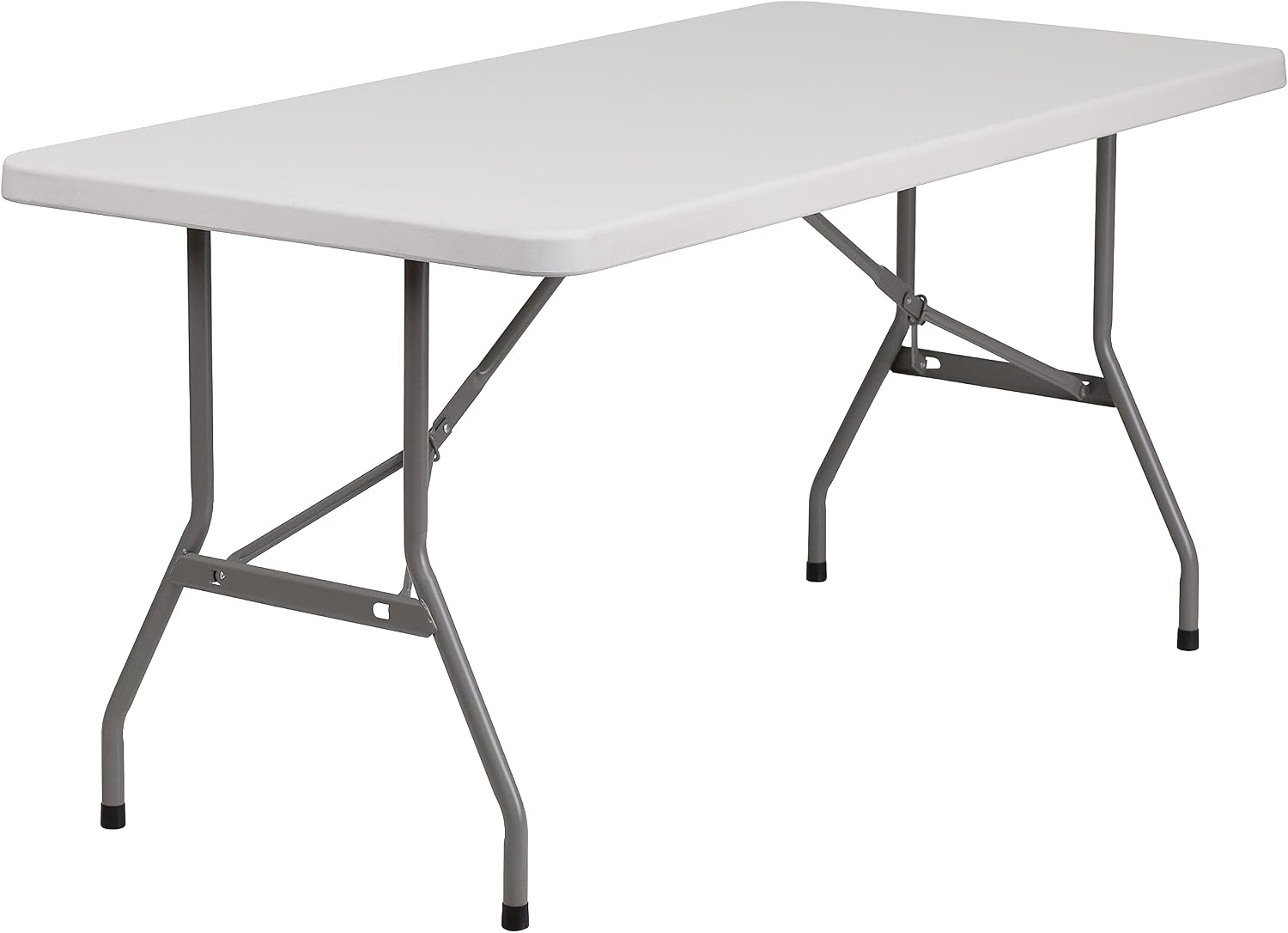 Flash Furniture 5 ft Plastic Folding Table, Granite White | Durable Construction, Commercial Use