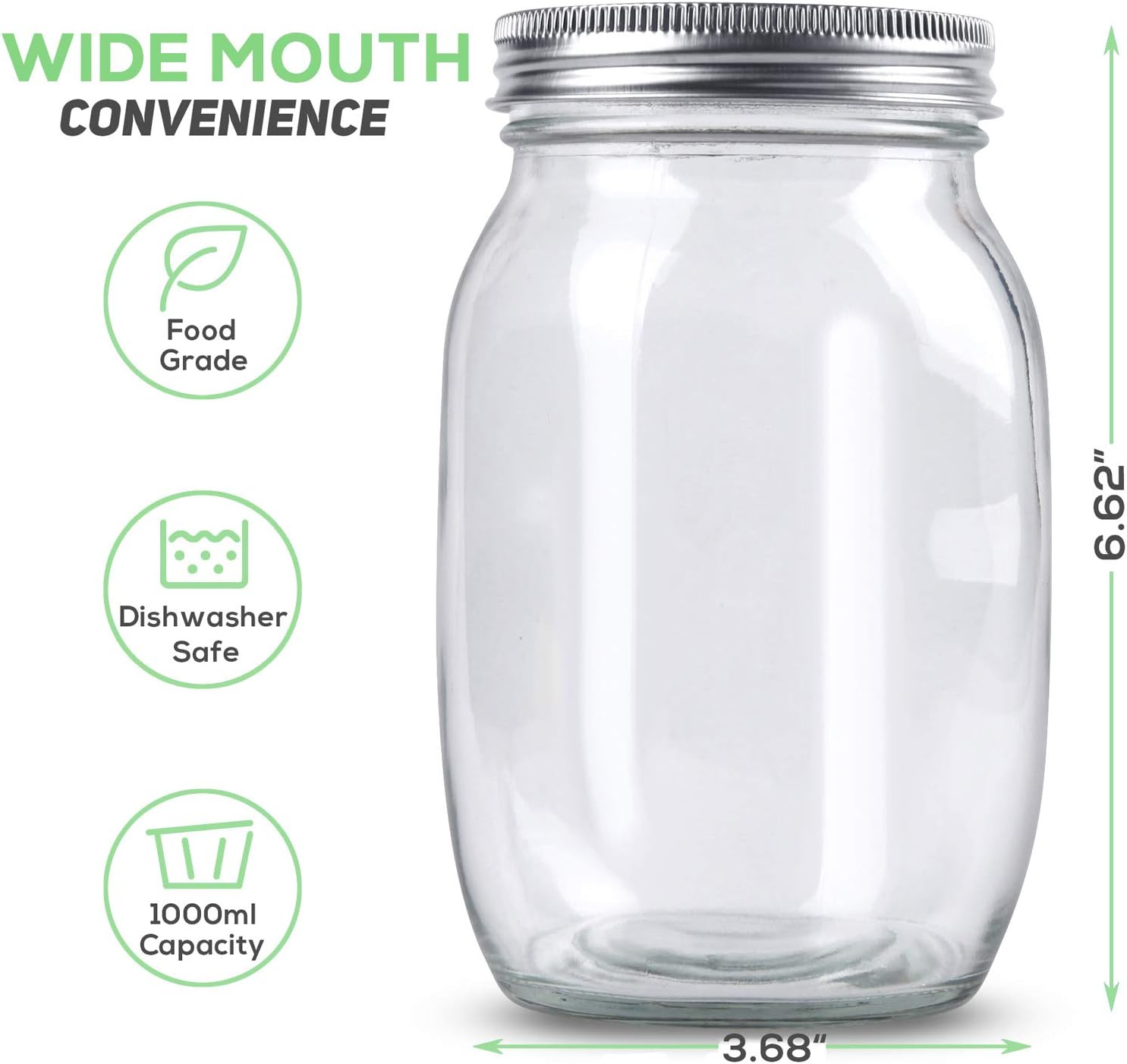 Sprouting Jar Kit-2 Wide Mouth Quart Mason Jars with 316 Stainless Steel Screen Sprout Lids, Drip Tray, Stand | Seed Sprouter Set for Growing Broccoli