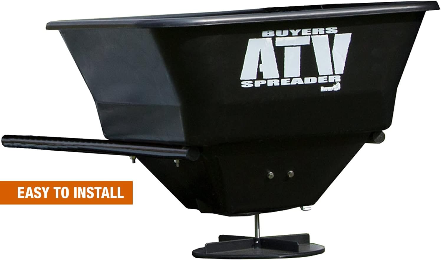 Buyers Products ATVS100 ATV Broadcast Spreader with Rain Cover, 100 lb Capacity, Rear Rack Mount, Poly Hopper, 12V Motor, for Seed, Fertilizer