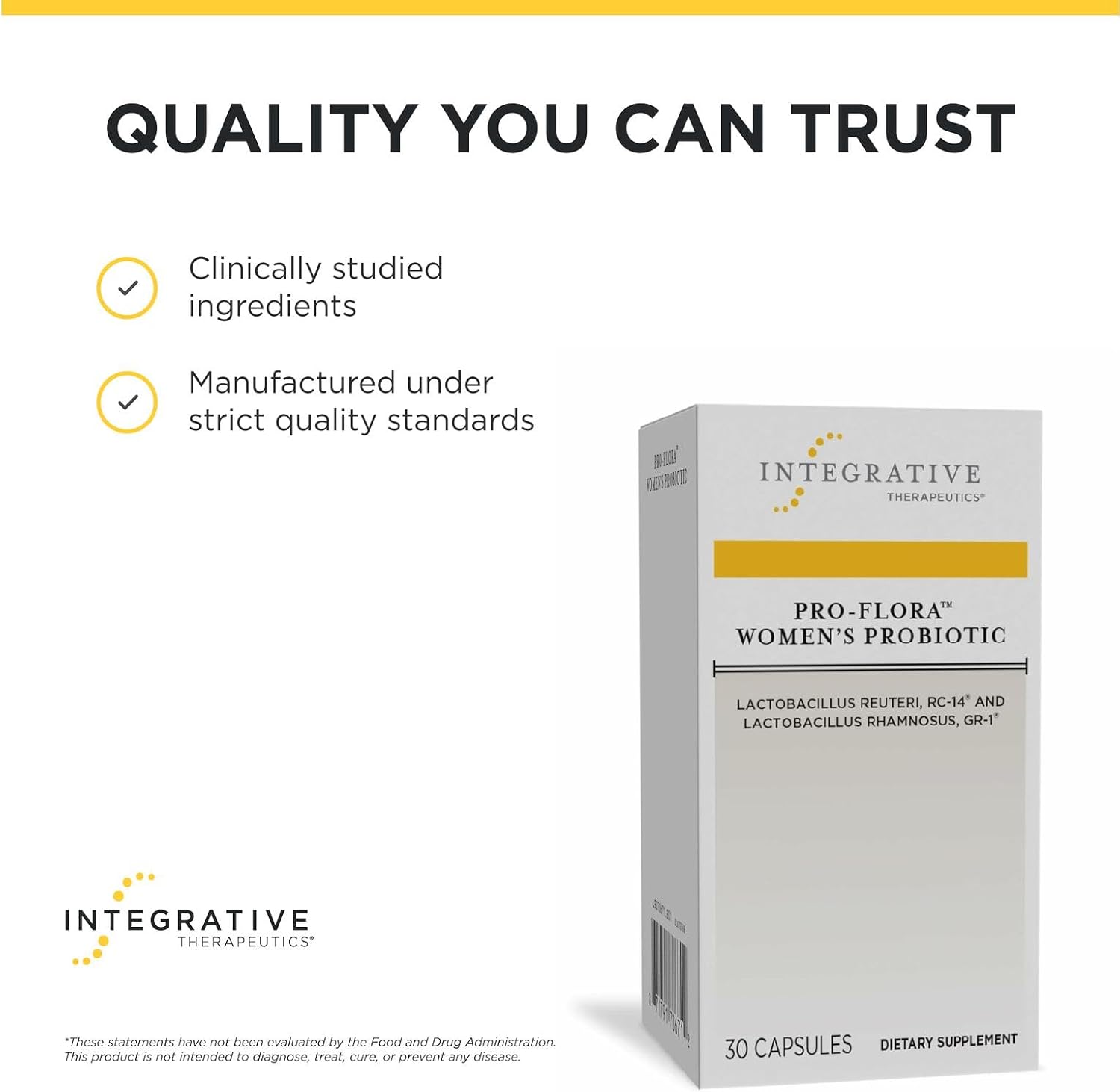 Integrative Therapeutics Pro-Flora Women’s Probiotic - Vaginal Health Probiotic*- Supports Urogenital Health in Women* - Convenient Daily Use - 30