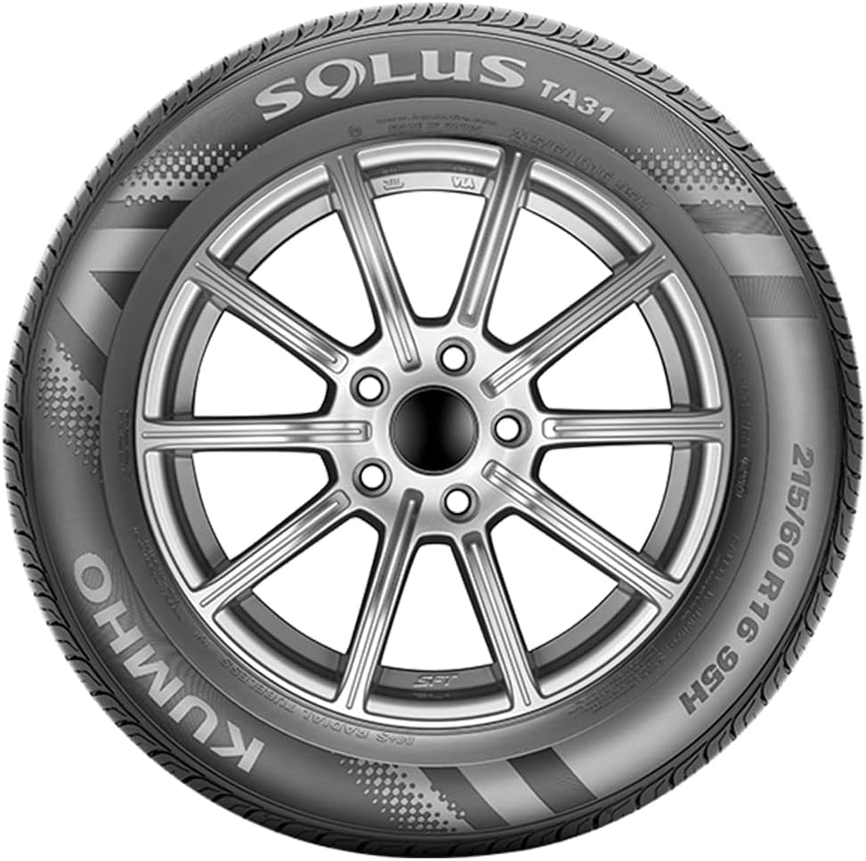 Kumho Solus TA31 All-Season Tire - 215/55R17 94V | Passenger Performance All Season Traction 94V Rated Standard Load Radial Construction Black Sidewall Tire