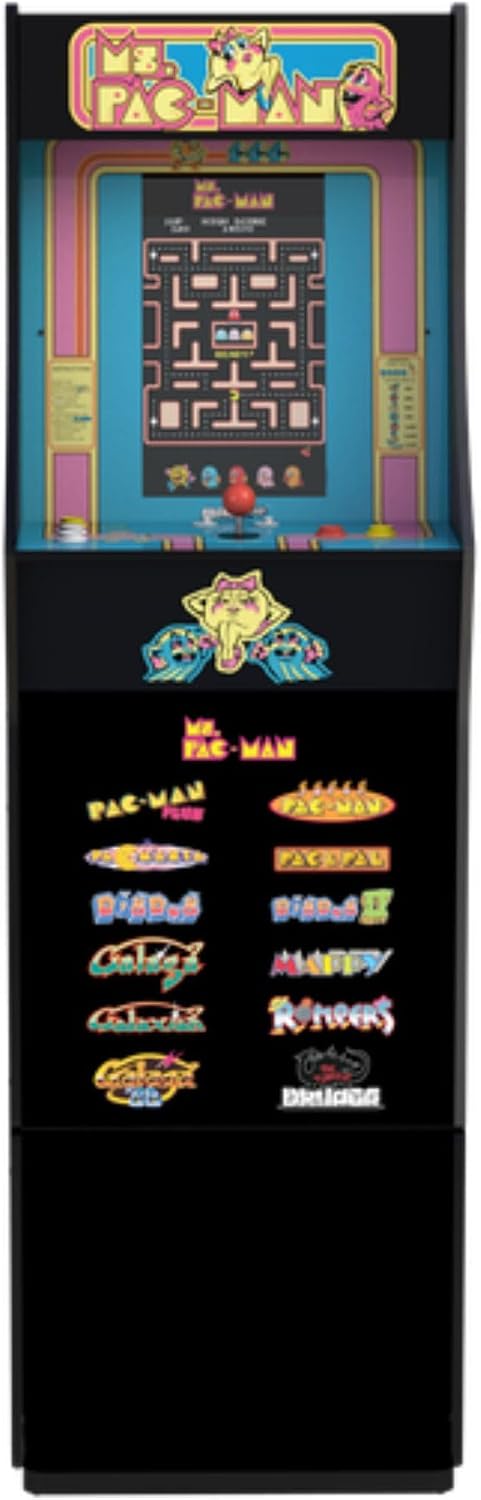 Arcade1Up Ms. Pac-Man Classic SE Arcade Machine, 13 Classic Games | 4 Feet Tall with 15.6-Inch IPS Color Monitor, Dual Speakers and Wi-Fi Leaderboards