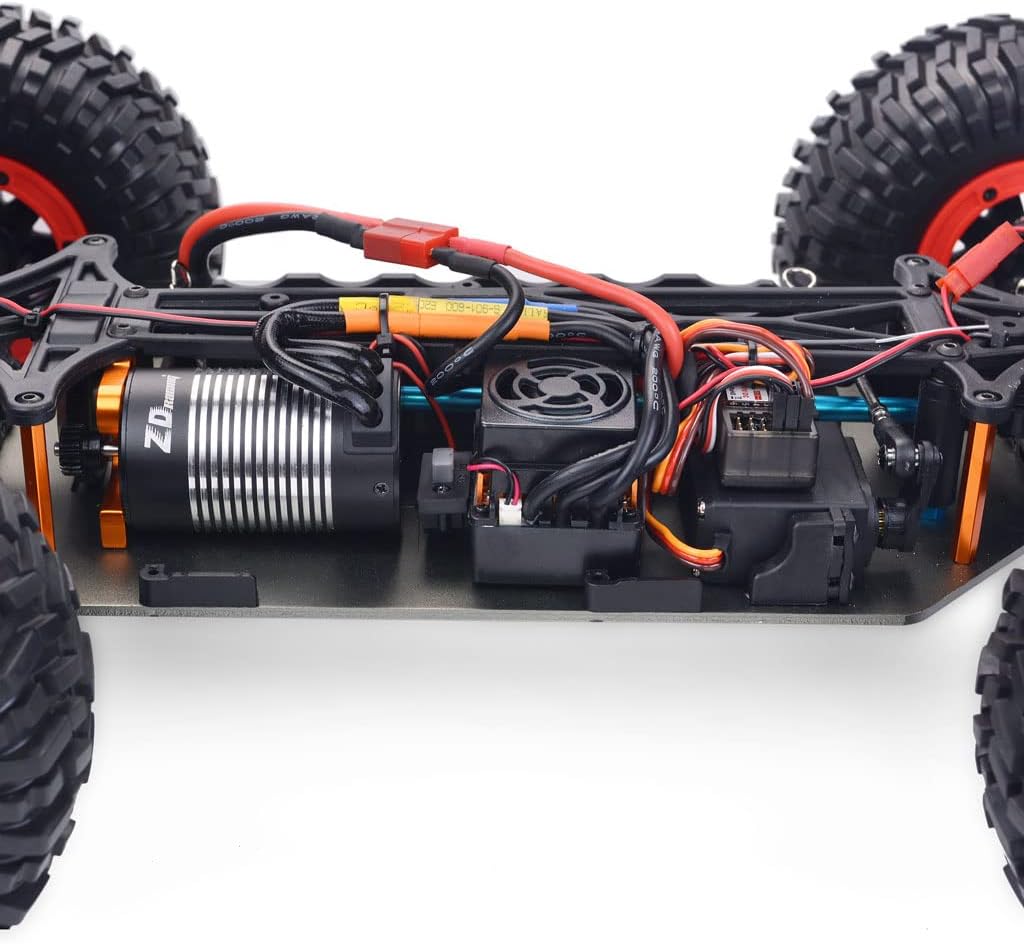 1/10 Scale 4WD RC Cars for Adults Brushless+Wheel，Max 43 MPH Off-Road Fast RC Cars (red)
