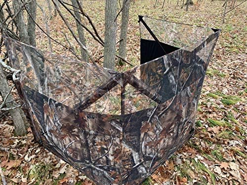 THUNDERBAY Pop Up 3 Sided Ground Blind for Deer Duck Turkey Hunting, Portable Quick Setup Lightweight 3 Panels Deer Hunting Blind
