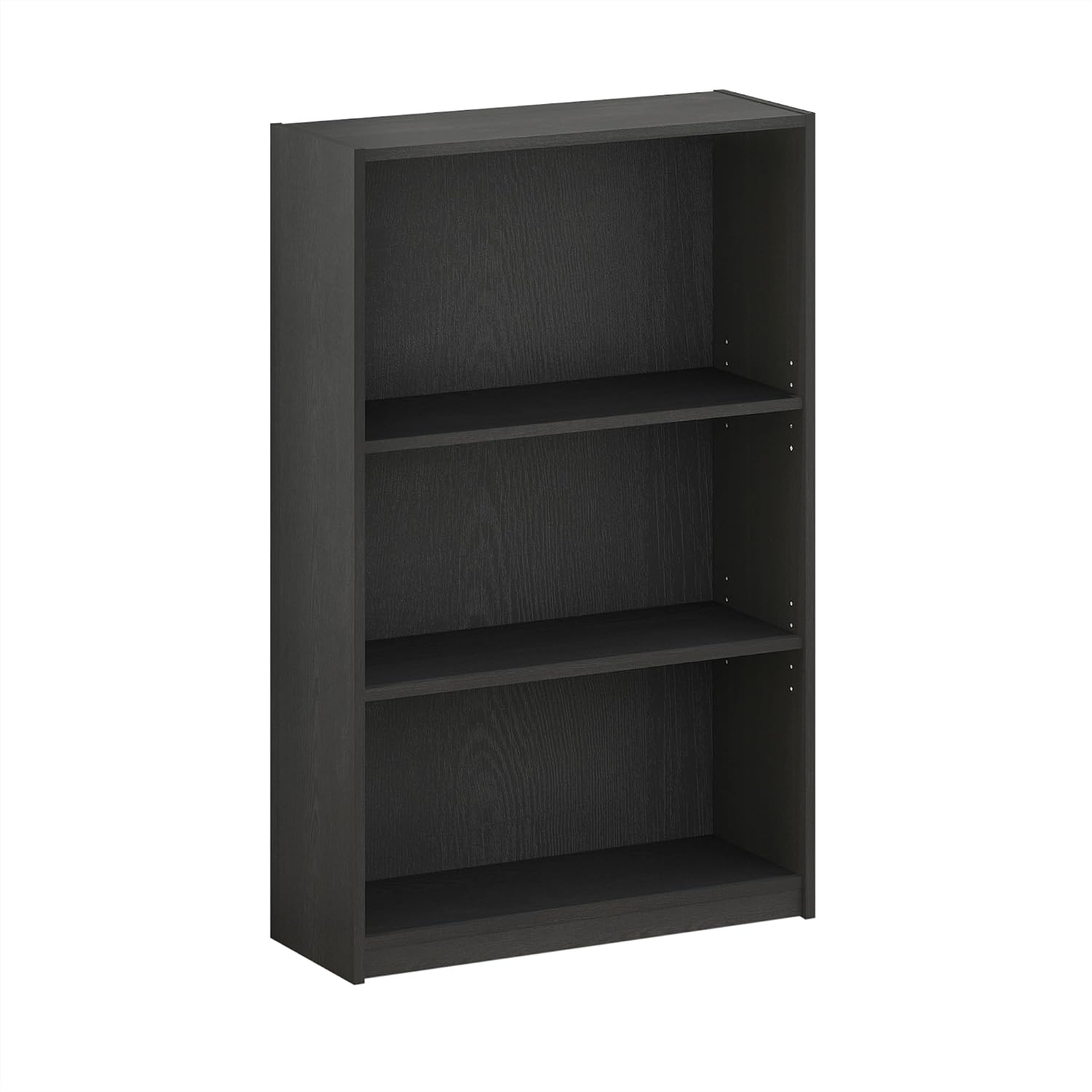 Furinno Jaya Book Shelf, 3-Tier Bookshelf, Bookcase with Adjustable Shelves, 9.5 x 24.5 x 40.3, for Organization and Storage, for Living Room, Bedroom, Home Office, White