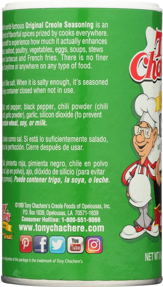 Tony Chachere's Original Creole Seasoning, 8-Ounce Shakers (Pack of 12) by Tony Chachere's