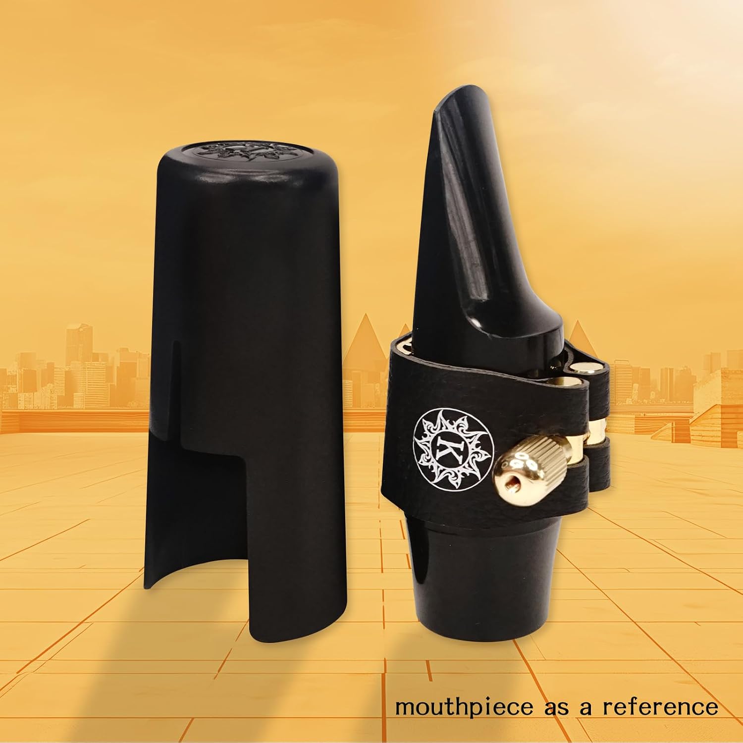 Alto Saxophone Ligature Fastener Compact Durable Artificial Leather for Alto Saxophone Rubber Mouthpiece