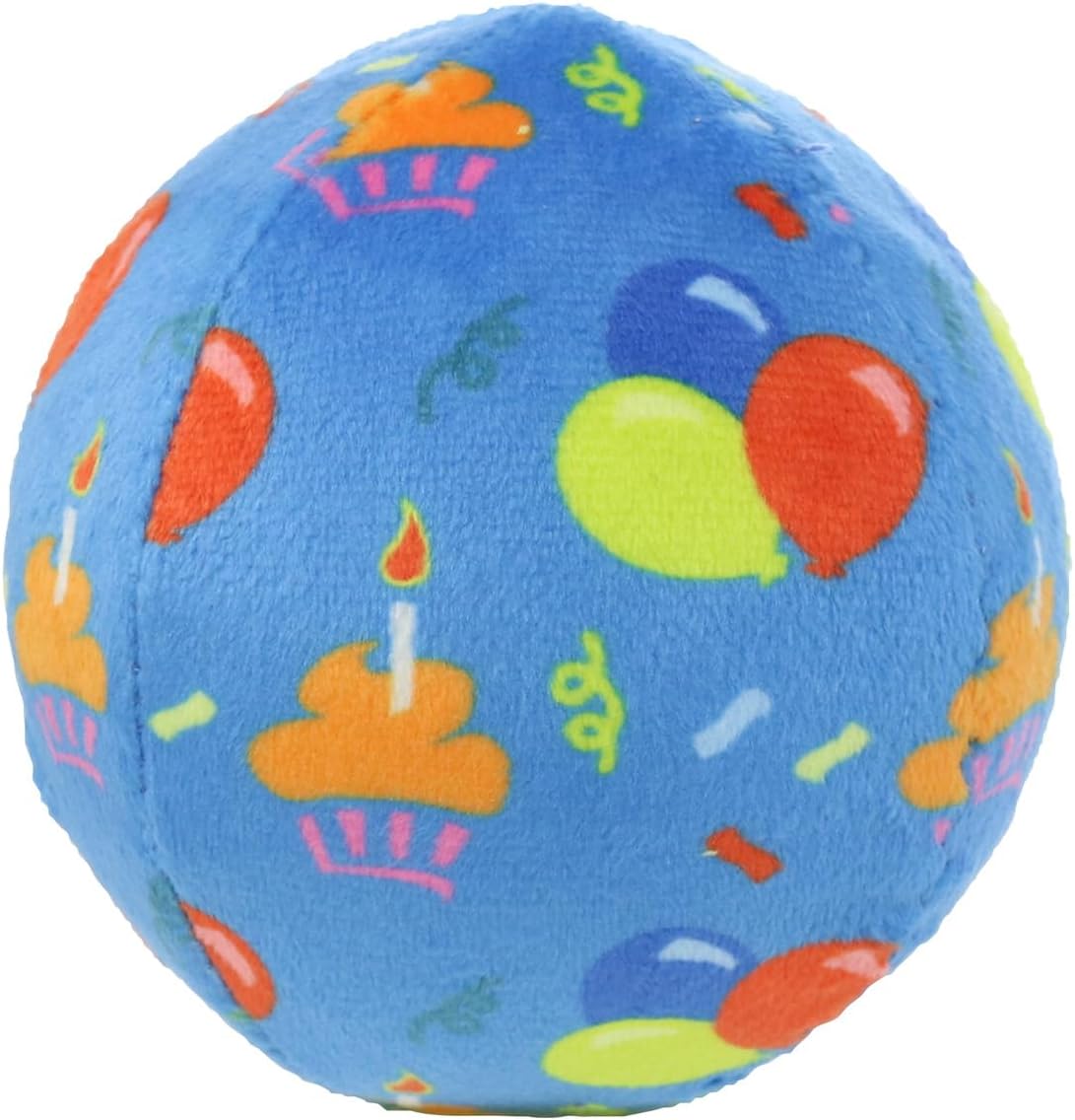 MIGHTY Tuffy 2 Pack Medium Ball Dog Toy: Ultra Durable Plush Toy with Multiple Layers & Reinforced Seams, Washable and Floats, Vinyl Ball & Fleece