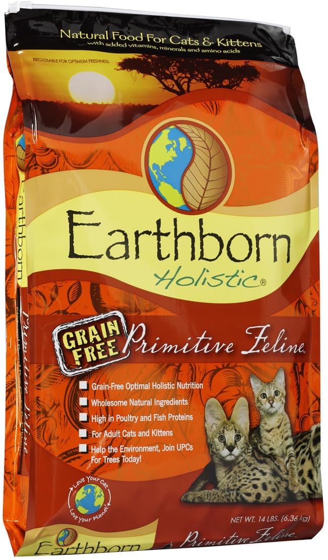 Earthborn Holistic Primitive Feline Grain-Free Dry Cat Food 4 Pound (Pack of 1)