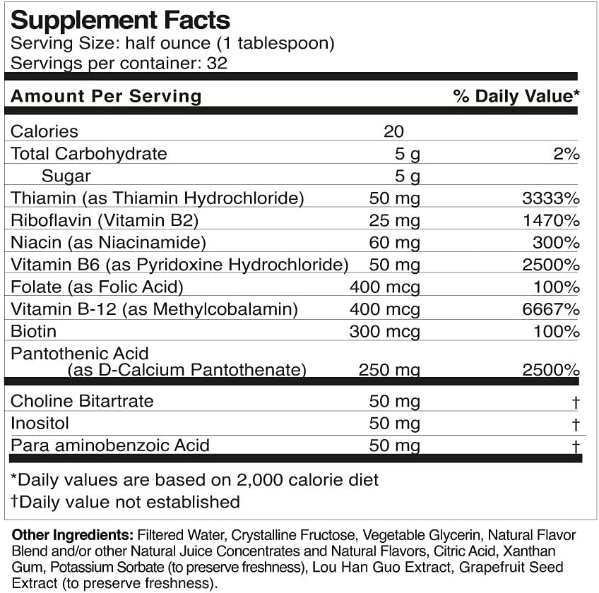 Life Solutions - Liquid Super B-Complex - 16 Oz. Naturally Support Your Body's Energy Levels and Metabolism
