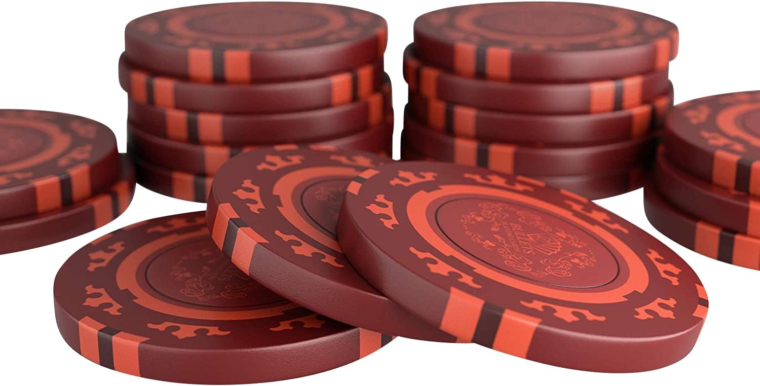 Bullets Playing Cards | Poker Set Corrado | 500 Clay Poker Chips (14 g) with Aluminum Case & Playing Cards – Texas Hold’em