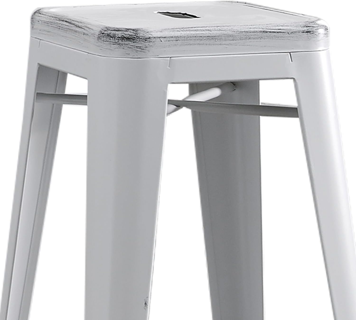 AC Pacific 30” Metal Barstool Set of 2 – Country Rustic Style with Low Back, Lightweight & Sturdy Build, Easy Assembly – Matte Black