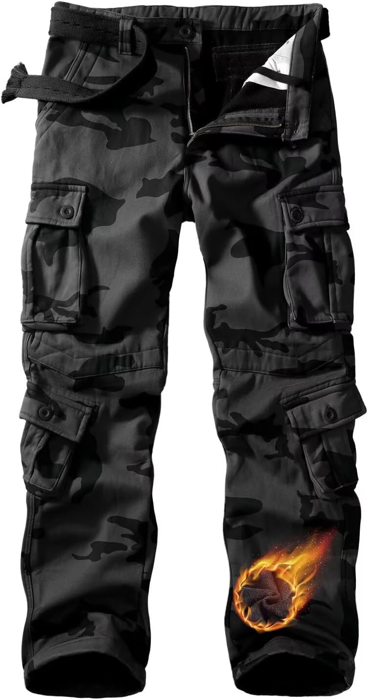 TRGPSG Men's Fleece Lined Hiking Cargo Pants