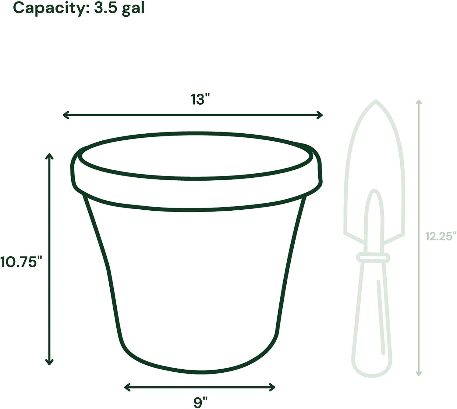 Bloem Terra Pot Planter: 20" - Terra Cotta - Durable Resin Pot, for Indoor and Outdoor Use, Gardening, 13.5 Gallon Capacity, Saucer Sold Separately