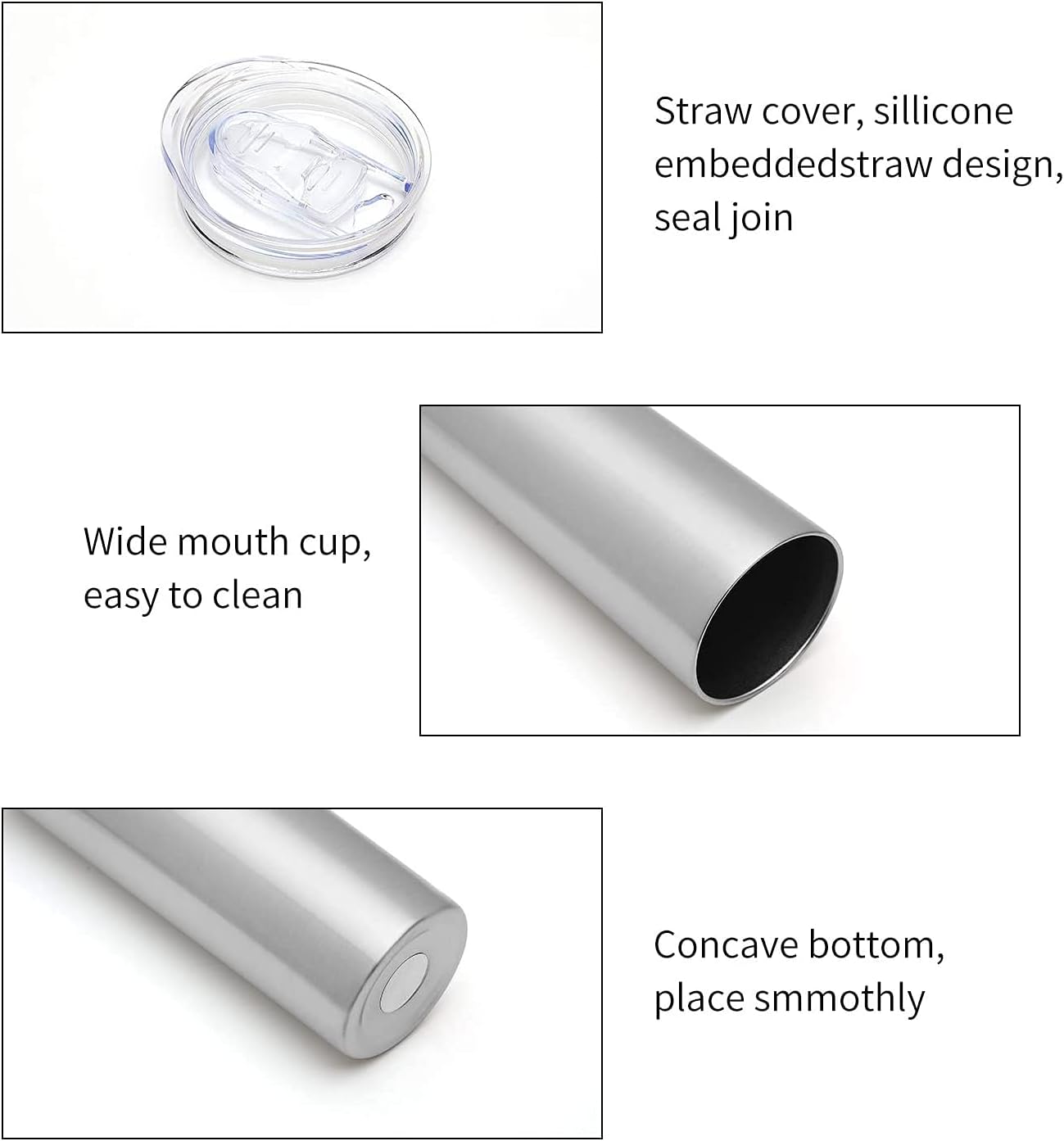 HASLE OUTFITTERS 20 oz Skinny Tumblers Bulk Set, Stainless Steel Insulated Slim Tumblers with Lids, Reusable Double Wall Travel Coffee Mugs