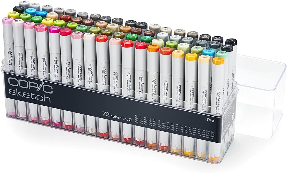 Copic Sketch, Ultra-blendable Alcohol Markers, 72pc Set C