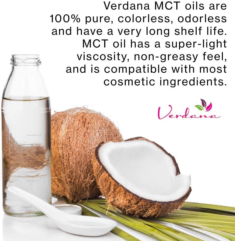 Verdana USDA Certified Organic Coconut MCT Oil –Fractionated Coconut Oil – No Palm Kernel Used – Kosher, Food Grade