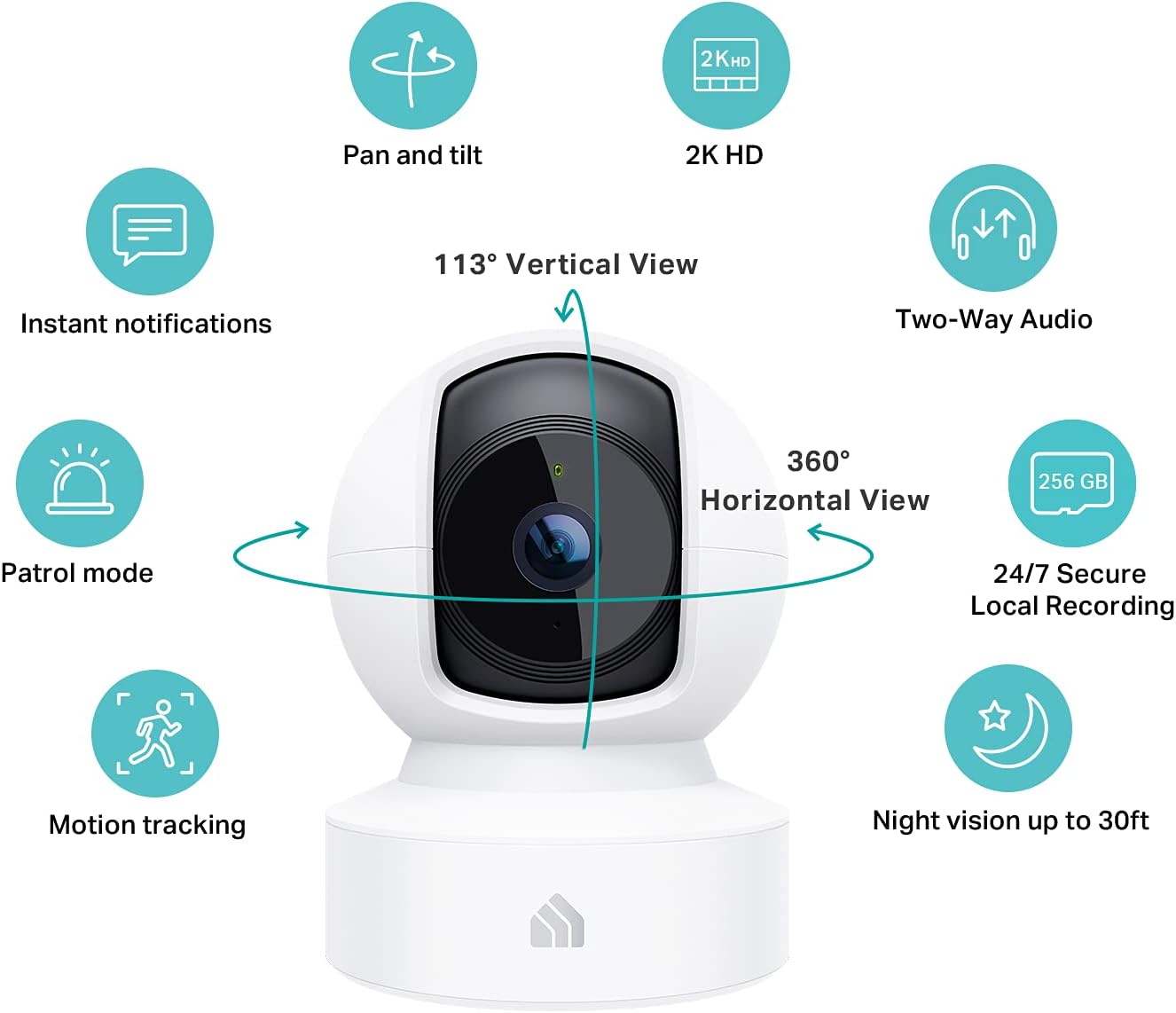 Kasa 1080p Indoor Pan/Tilt Wired Security Camera, Baby & Pet Monitor, EC70
