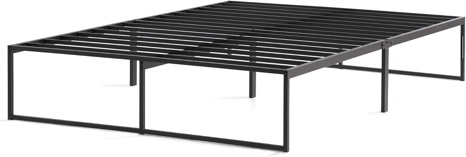Linenspa Folding Metal Platform Bed Frame - Easy Assembly - Sturdy Steel - No Box Spring Needed - Underbed Storage - Mattress Foundation - 14" High