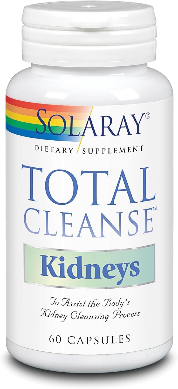 SOLARAY Total Cleanse Kidney Supplement - Complex Blend of Parsley, Dandelion, and Nettle, Kidney Support Supplement for Men & Women - 60 Ct Veg Caps