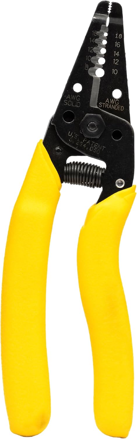 IDEAL Electrical Reflex Super T-Stripper Wire Strippers, 8–16 AWG Solid, 10–18 AWG Stranded, Ergonomic Wire Cutter and Stripping Tool with Textured Sleeves, Locking Handle