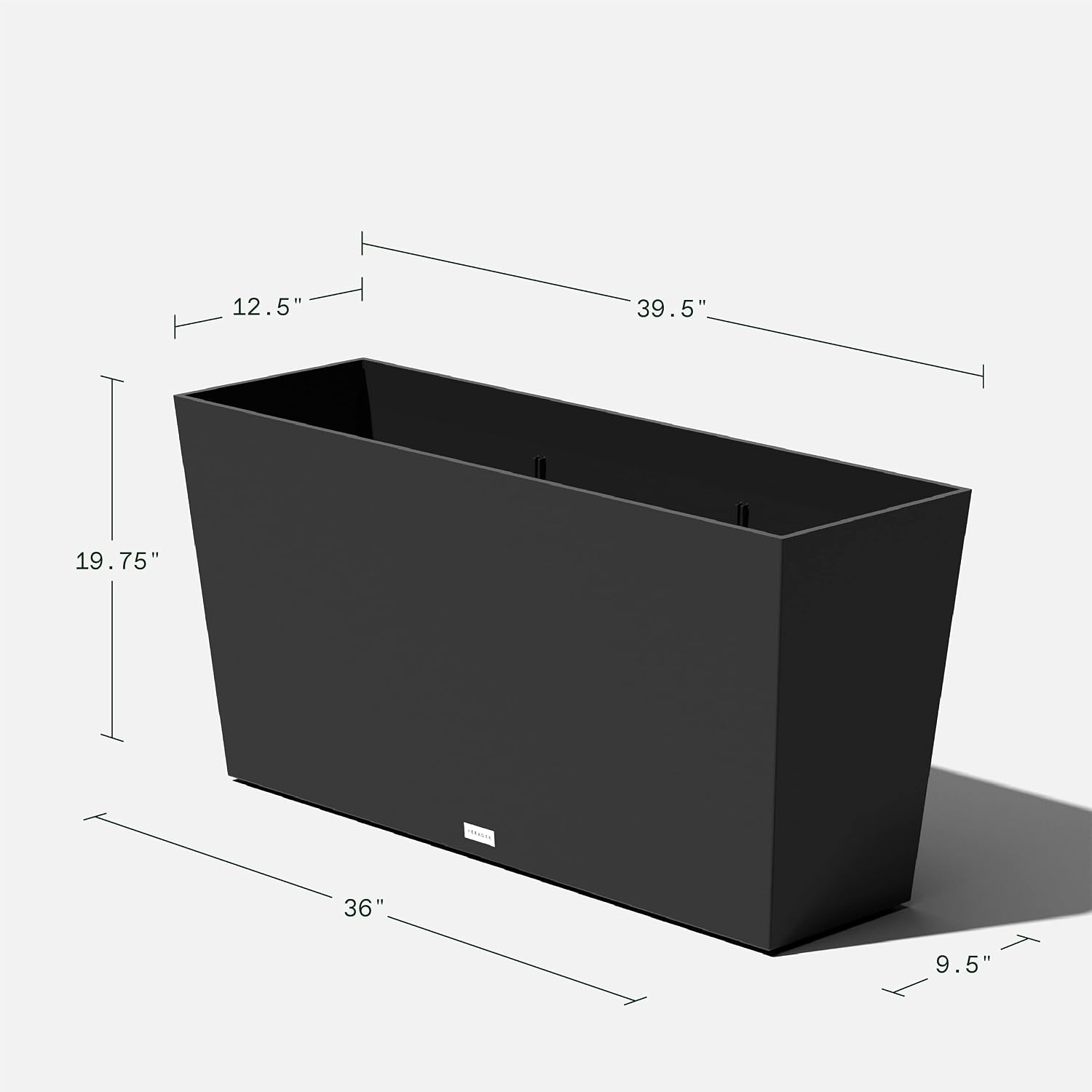 Veradek Pure Series Midori Planter - Wide Outdoor Planter | Made From Durable Plastic With Pre-Drilled Drainage Holes. Modern Porch/Patio Décor for Plants, Flowers and Herbs